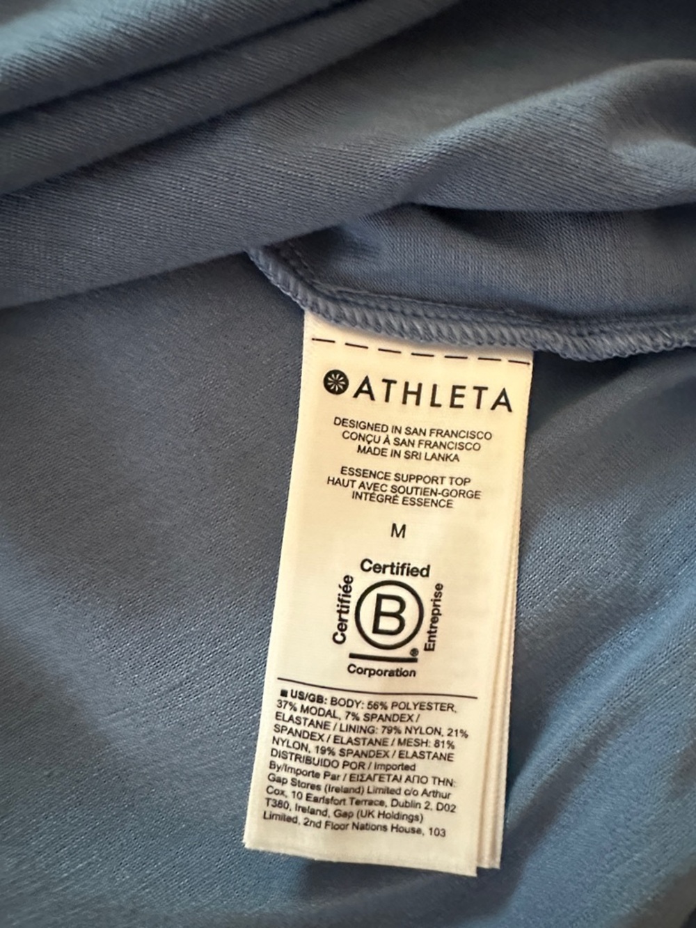 Athleta Essence Support Light Blue V-Neck Short Sleeve Tee - Relaxed Fit - Picture 10 of 11